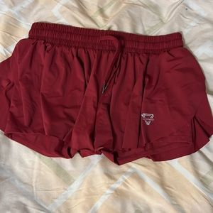 Flowy running shorts with built in spandex shorts